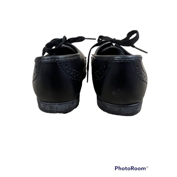 Vtg Small Steps Infant Toddler Shoes Boy Sz 5 Black Oxford Wingtip Made In USA - Picture 4 of 6